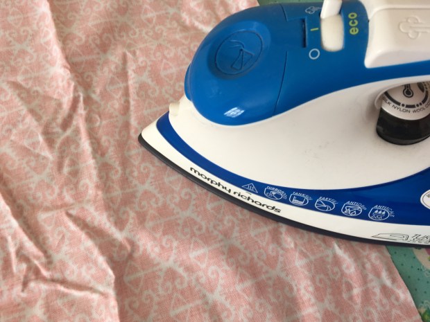 Ironing creases out of orange fabric